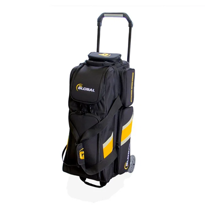 Picture of 900 Global 3 Ball Deluxe Black Gold Bowling Bag