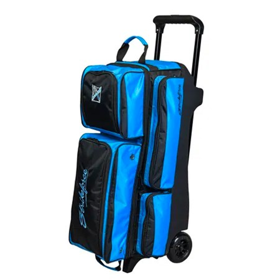 Picture of KR Strikeforce Konvoy 3 Ball Triple Roller Black Caribbean Blue Bowling Bag