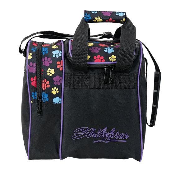 Picture of KR Rook 1 Ball Single Tote Paw Prints Black Bowling Bag