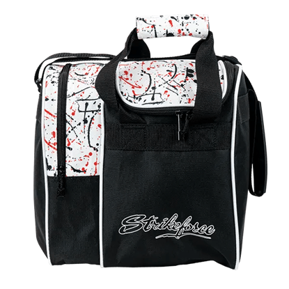 Picture of KR Rook 1 Ball Single Tote White Red Splash Black Bowling Bag