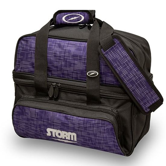 Picture of Storm 2 Ball Double Tote Deluxe Abstract Purple Black Bowling Bag