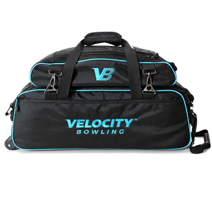 Picture of Velocity 3 Ball Triple Tote With Shoe Pouch Black Teal Bowling Bag