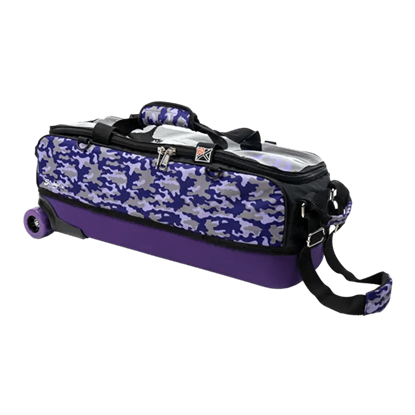 Picture of KR Dye Sub 3 Ball Slim Triple Roller Purple Camo Bowling Bag