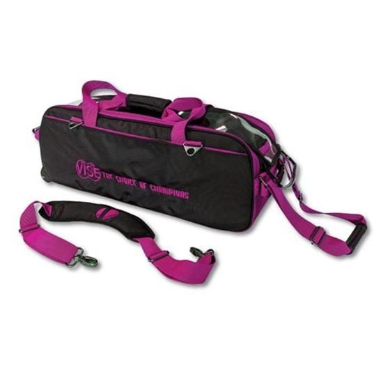 Picture of VISE 3 Ball Triple Tote Black Pink Bowling Bag