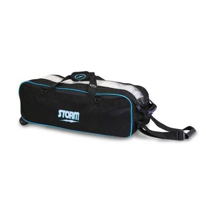 Picture of Storm 3 Ball Tournament Roller Tote Black Blue Bowling Bag