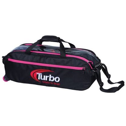 Picture of Turbo Pursuit 3 Ball Travel Tote Black Pink Bowling Bag