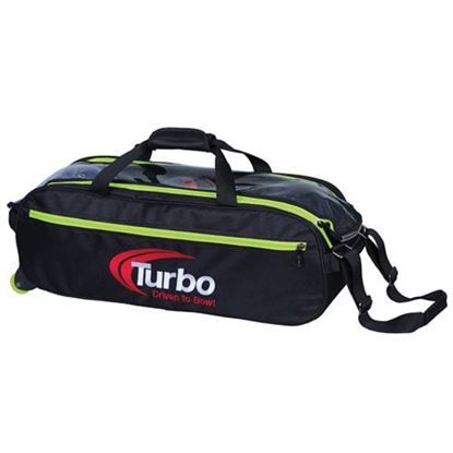 Picture of Turbo Pursuit 3 Ball Travel Tote Black Lime Bowling Bag